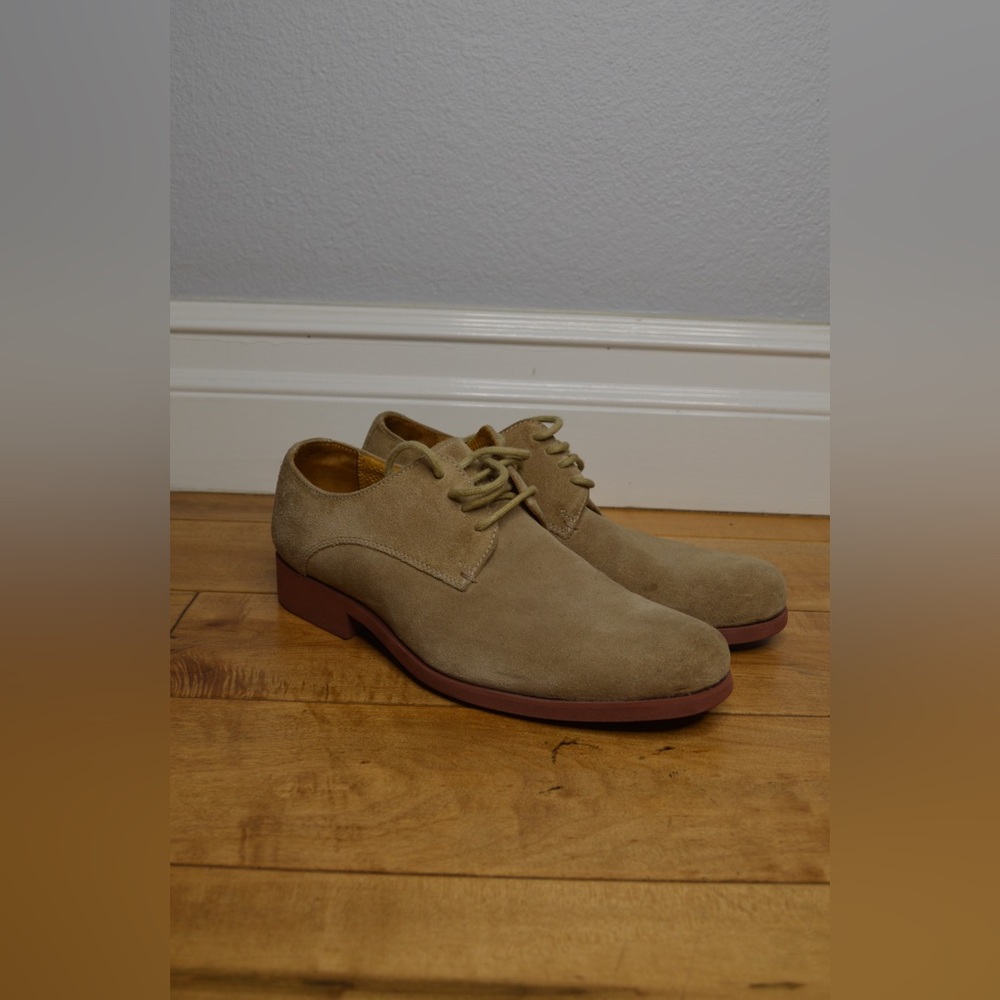 Cole Haan Beige Tan Suede Oxford Dress Shoes